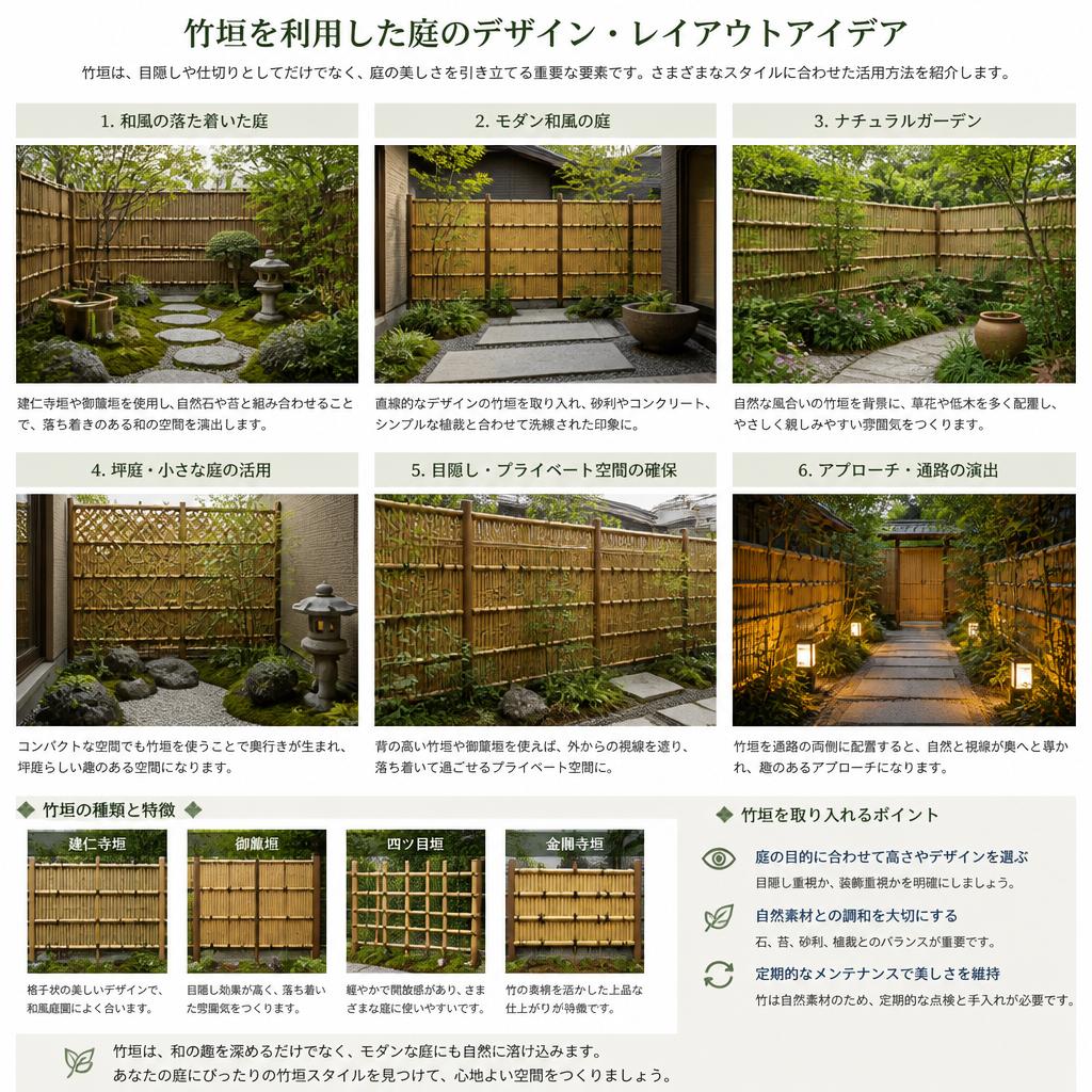 竹垣を使ったガーデニングのアイデア