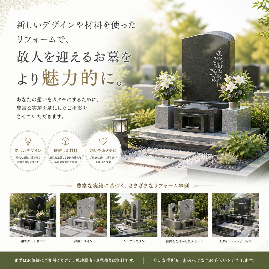 お墓のリフォームで心をこめた空間へ