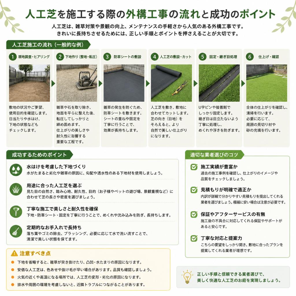 外構工事の流れとポイント