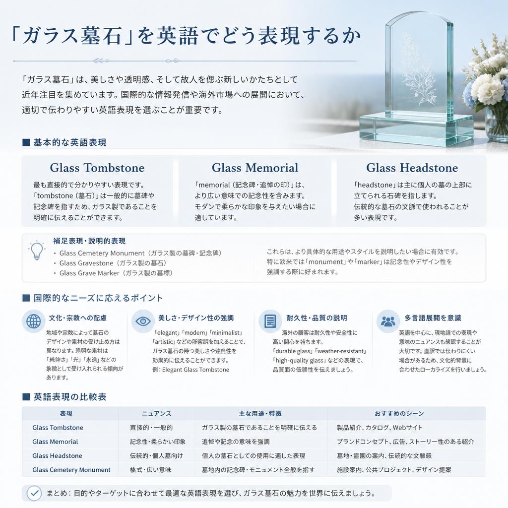 ガラス墓石の英語訳