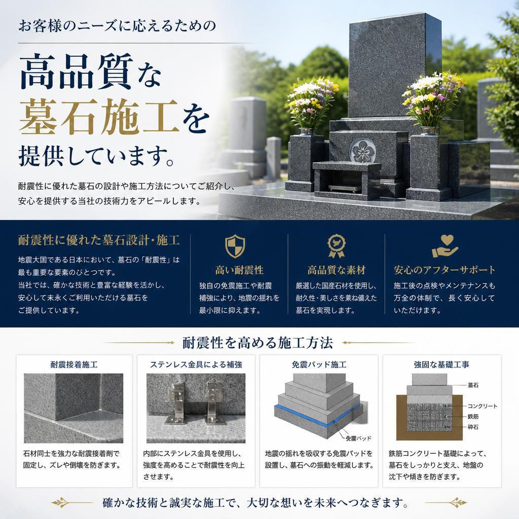 弊社の墓石施工技術