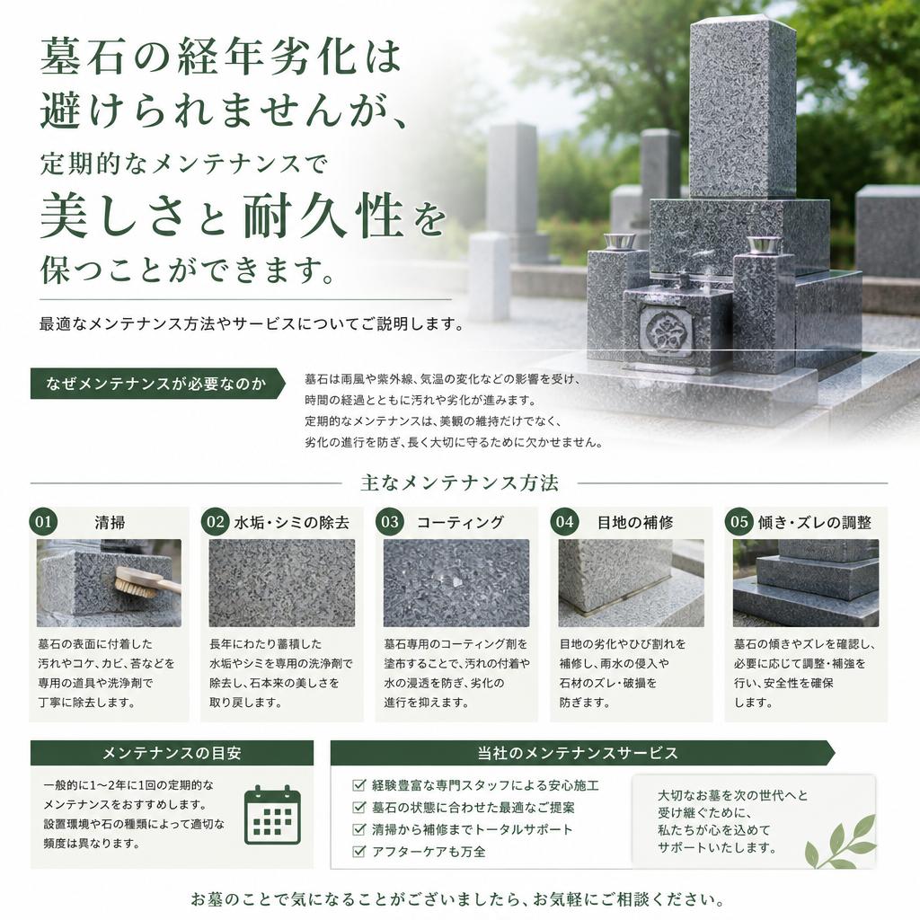 墓石メンテナンスのすすめ