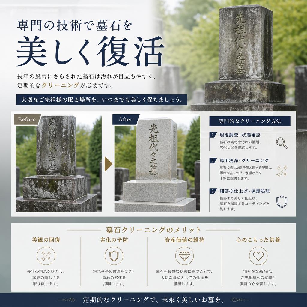 墓石クリーニングのメリット