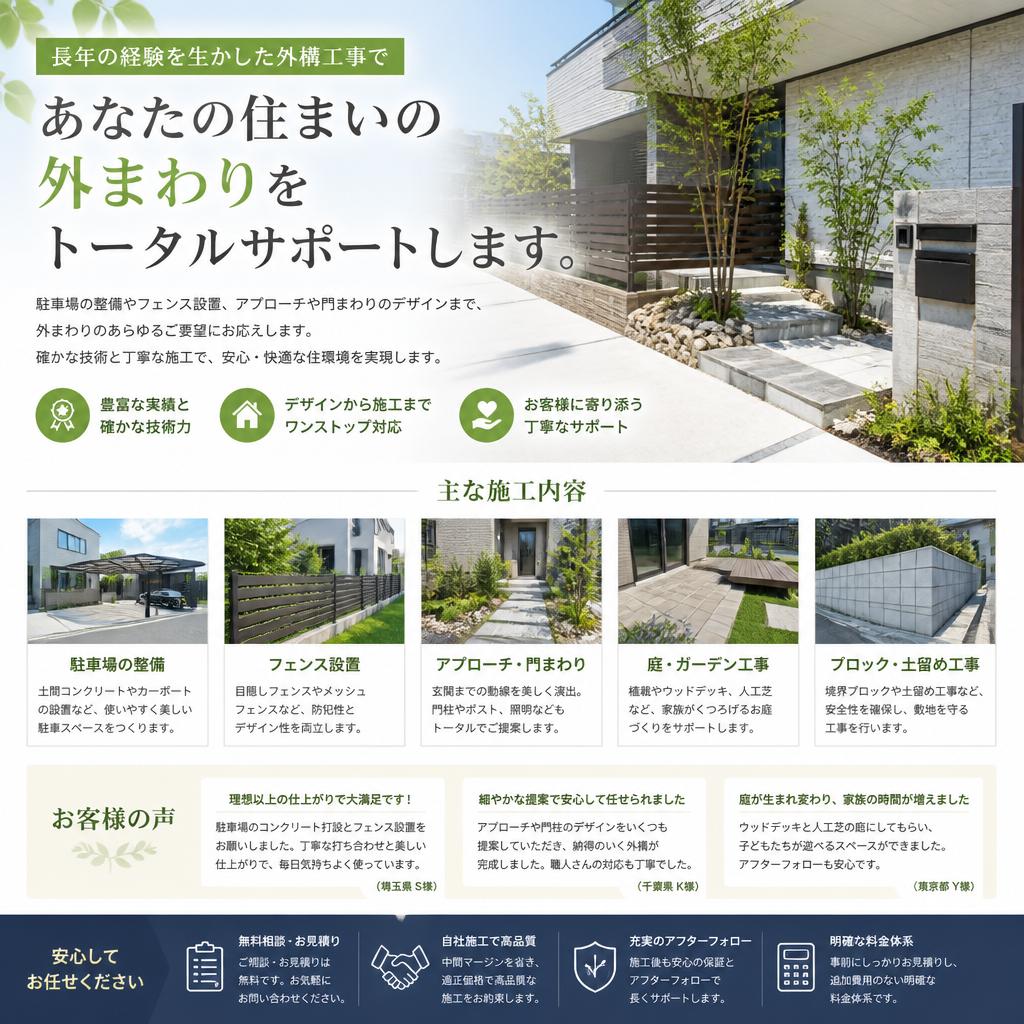 信頼の外構工事で安心を提供
